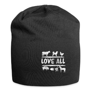 Vegan - Jersey-Beanie - Schwarz - Vorne