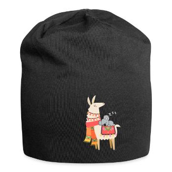 Cute Koala Sleeping On Llama Gift - Jersey-Beanie - Schwarz - Vorne