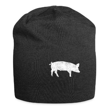 Schweinefleisch-Schweinefleisch-Liebhaber, der das - Jersey-Beanie - Anthrazit - Vorne