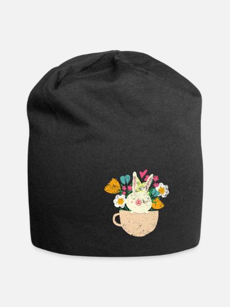 Ostern - Jersey-Beanie - Schwarz