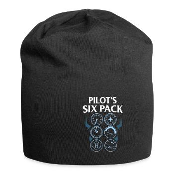 Six-pack airline pilot pilot pilot gift - Jersey Beanie - black - Front