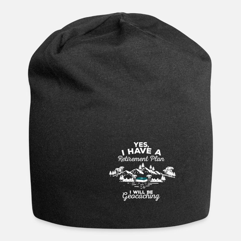 Plan nach der Rente / Ruhestand Geocaching Hobby - Jersey-Beanie - Schwarz