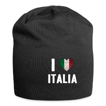 I Love Italia Italy Gift Love - Jersey Beanie - black - Front