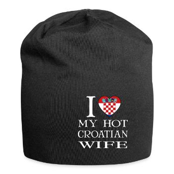 I love my Croatian wife gift Croatia - Jersey Beanie - black - Front