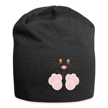 Ostern - Frohe Ostern - Osterhase - Hasenpfote - Jersey-Beanie - Schwarz - Vorne
