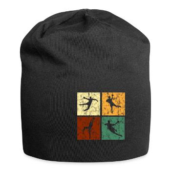 Handball retro squares for men grunge - Jersey Beanie - black - Front