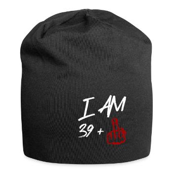 I Am 39 + Mittelfinger - Jersey-Beanie - Schwarz - Vorne
