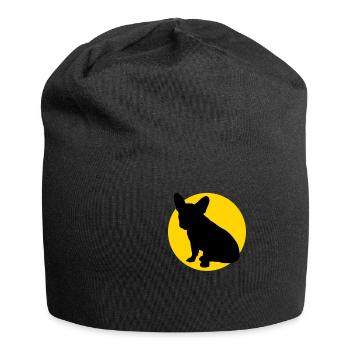french bulldog and moon - Jersey-Beanie - Schwarz - Vorne