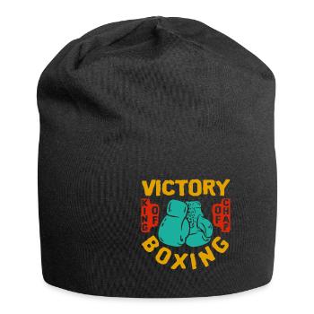 Boxen Boxer Kampfsport Boxhandschuh Geschenkidee - Jersey-Beanie - Schwarz - Vorne