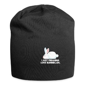 Rabbit Bunnies Pet Rabbit Easter Gift - Jersey Beanie - black - Front