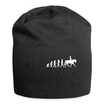 Human Evo Pferd Stute Hengst Reiten Pony Geschenk - Jersey-Beanie - Schwarz - Vorne