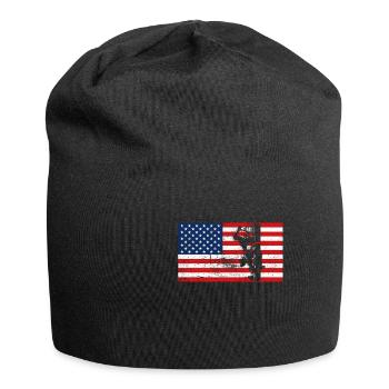 Lineman Electrician America Flag Usa Gift - Jersey Beanie - black - Front