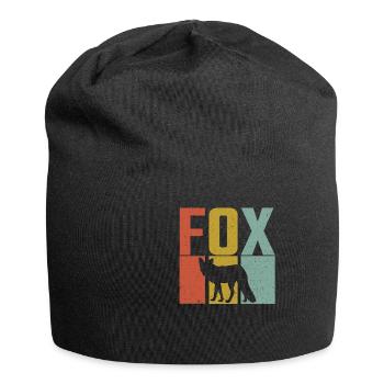 Fox Silhouette Retro Grunge - Jersey-Beanie - Schwarz - Vorne