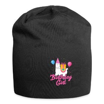 Cadeau d'anniversaire de fille de lama de fille d'anniversaire - Bonnet en jersey - noir - Devant