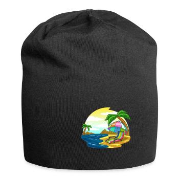 Beach sea vacation pension retirement gift - Jersey Beanie - black - Front