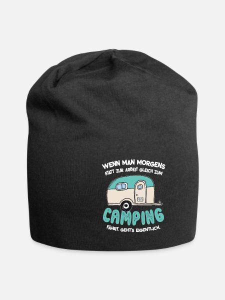 Lustiges Camping Urlaub Reise Wohnwagen Geschenk - Jersey-Beanie - Schwarz