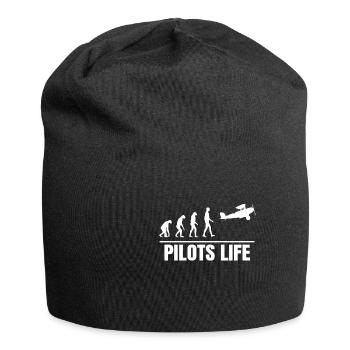 Pilote co-pilote capitaine de vol Idée cadeau fête des pères - Bonnet en jersey - noir - Devant