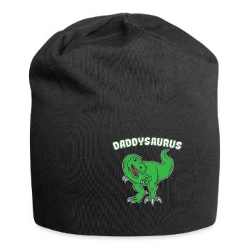 Dinosaurier Dino T-Rex Papa Vater Papi Geschenk - Jersey-Beanie - Schwarz - Vorne