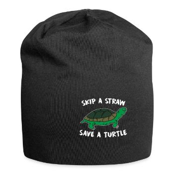 Tortue mer amour des animaux cadeau - Bonnet en jersey - noir - Devant