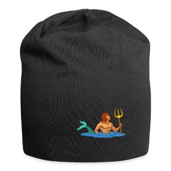 Meerjungfrau Seejungfrau Fischweib Papa Geschenk - Jersey-Beanie - Schwarz - Vorne