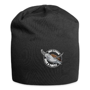 Tortue mer amour des animaux cadeau - Bonnet en jersey - noir - Devant