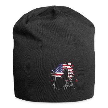 Schlagzeug Drum Schlagzeuger Spieler Geschenk - Jersey-Beanie - Schwarz - Vorne