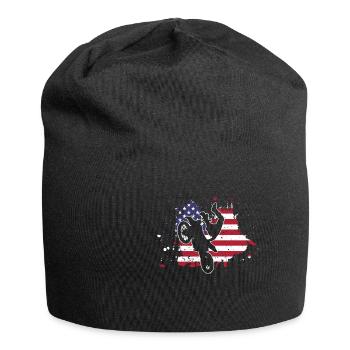 Motocross Fahrer Motorrad Usa Amerika Geschenk - Jersey-Beanie - Schwarz - Vorne