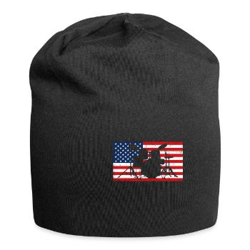 Schlagzeug Drum Schlagzeuger Spieler Geschenk - Jersey-Beanie - Schwarz - Vorne