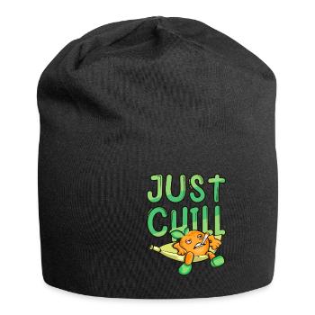 Snarling Orange Comic Joint Pothead Herbe Refroidissement - Bonnet en jersey - noir - Devant