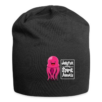 Qualle Quallen Süße Meduse Liebhaber Meer Geschenk - Jersey-Beanie - Schwarz - Vorne
