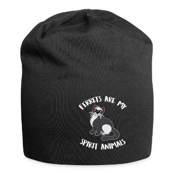 Frettchen Süßes Lustig Liebhaber Haustier Geschenk - Jersey-Beanie - Schwarz - Vorne
