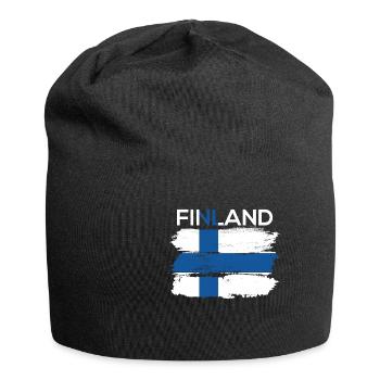 Finlande drapeau finlandais pays d'origine - Bonnet en jersey - noir - Devant