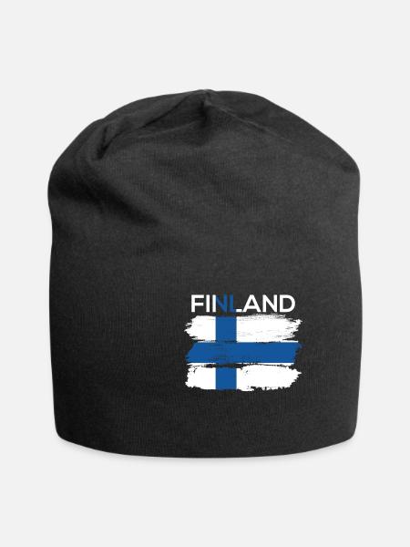 Finlande drapeau finlandais pays d'origine - Bonnet en jersey - noir