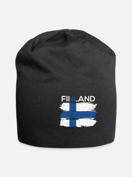 Finnland - Jersey-Beanie - Schwarz