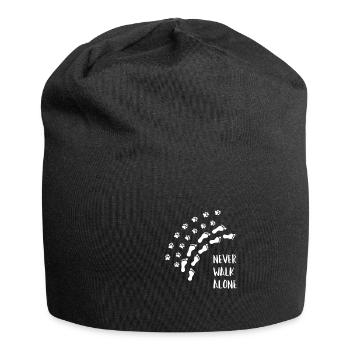 Never Walk Alone Fussabdruck Pfote Hund Katze - Jersey-Beanie - Schwarz - Vorne