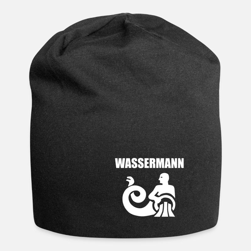 Sternzeichen Wassermann - Jersey-Beanie - Schwarz