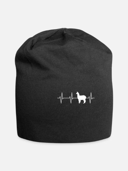 Llama Heartbeat T Shirt - Jersey-Beanie - Schwarz