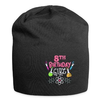 8th birthday science - Jersey Beanie - black - Front