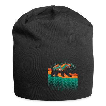 Bär Bären - Jersey-Beanie - Schwarz - Vorne