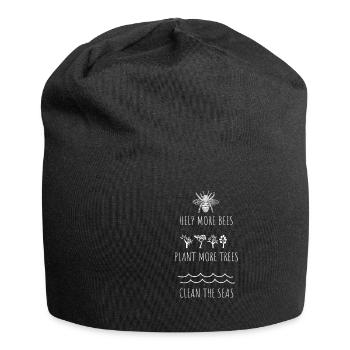 Aidez plus d'abeilles à planifier davantage d'arbres à nettoyer les mers - Bonnet en jersey - noir - Devant