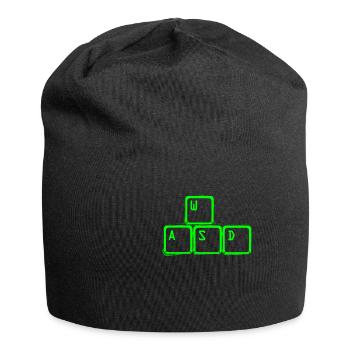 WASD Nerd Gamer Keyboard Shirt - Jersey Beanie - black - Front