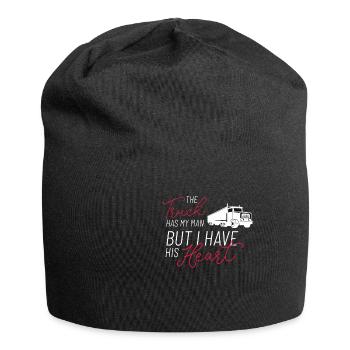 The Truck Has My Husband I Have His Heart Truck - Jersey Beanie - black - Front