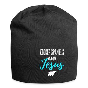 Cocker Spaniels And Jesus - Chrisitan - Jersey Beanie - black - Front