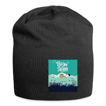 Geboren um zu Schwimmen Geschenkidee Geburtstag - Jersey-Beanie - Schwarz - Vorne