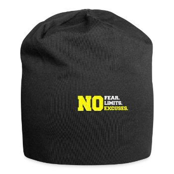 No Fear Limit Excuses Motivation Geschenk Idee - Jersey-Beanie - Schwarz - Vorne