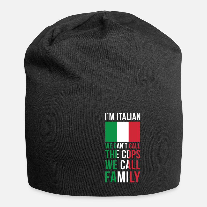 Drapeau Italie Drapeau Drôle Drapeau Mafia Dire Italienne - Bonnet en jersey - noir