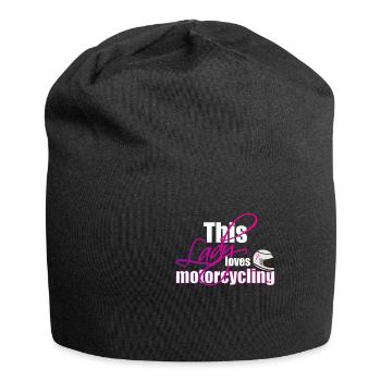 Motorcycle Motorcyclist Lady Gift - Jersey Beanie - black - Front