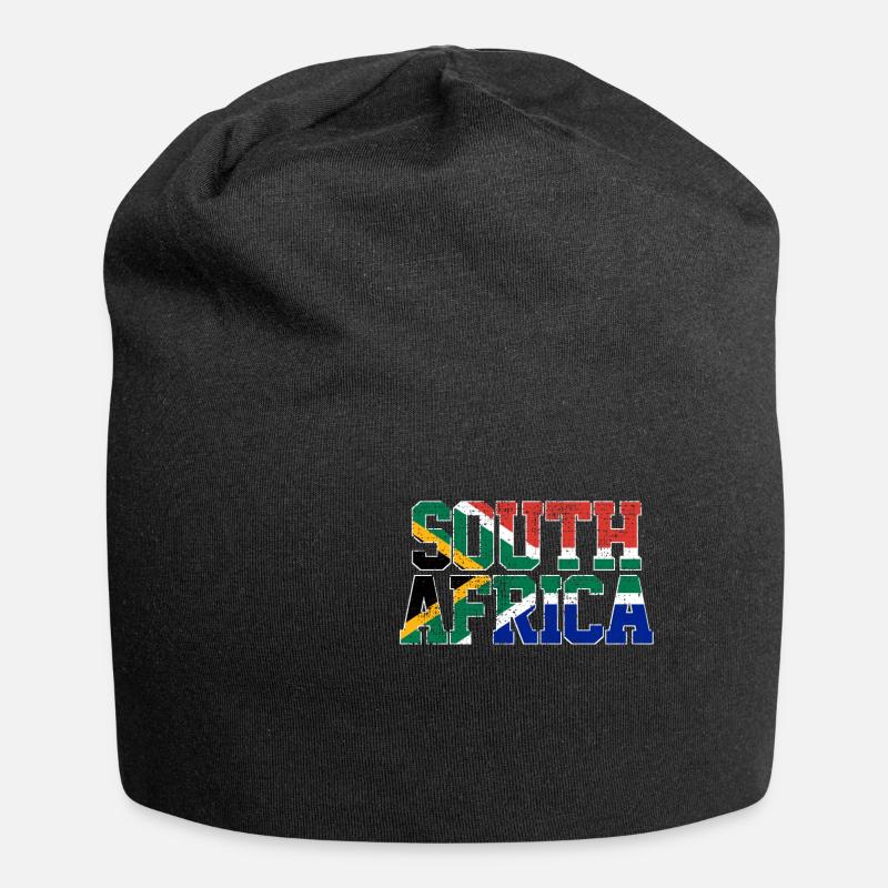 Südafrika - Jersey-Beanie - Schwarz