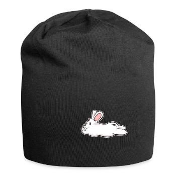 Cadeau BD de lapin lapin lapin blanc - Bonnet en jersey - noir - Devant
