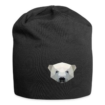Polar bear, polar bear head polygon geometric - Jersey Beanie - black - Front